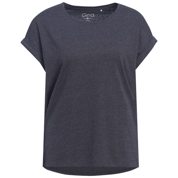 Damen T-Shirt im Basic-Look dunkelblau