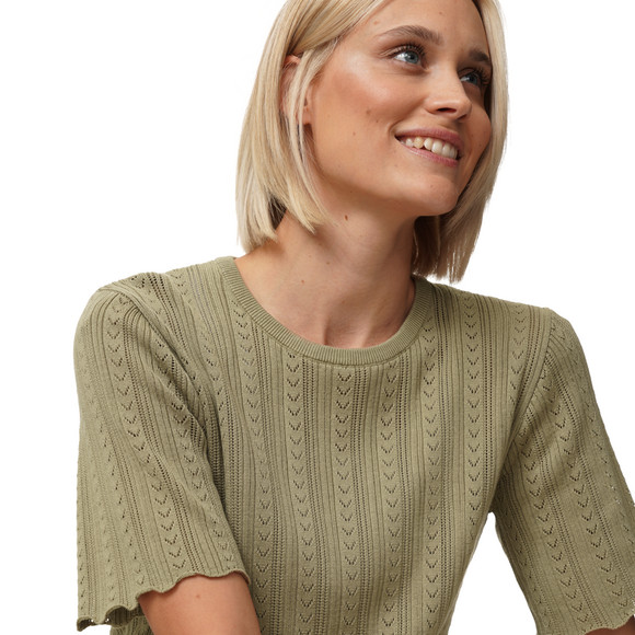 Damen Strickshirt mit Wellenbündchen