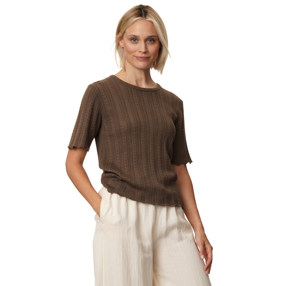 Damen Strickshirt mit Wellenbündchen