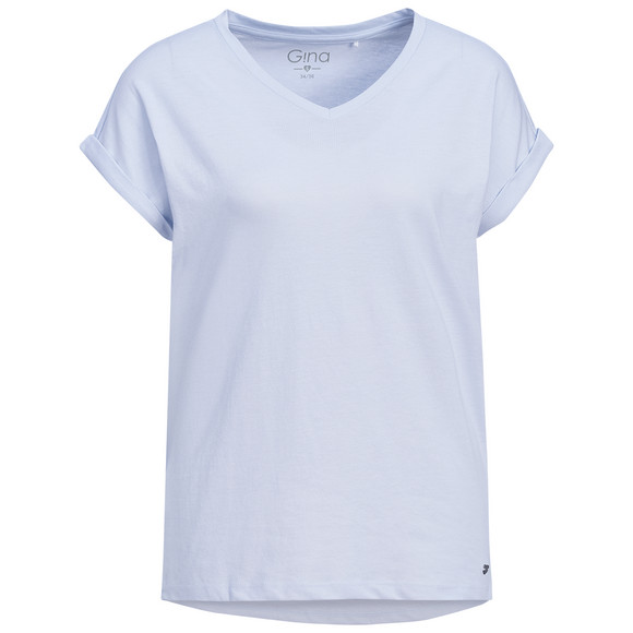 Damen T-Shirt im Basic-Look hellblau