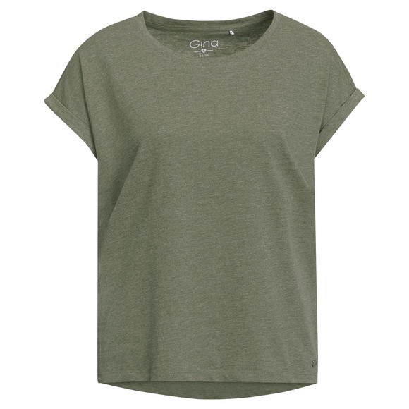 Damen T-Shirt im Basic-Look dunkelgrün
