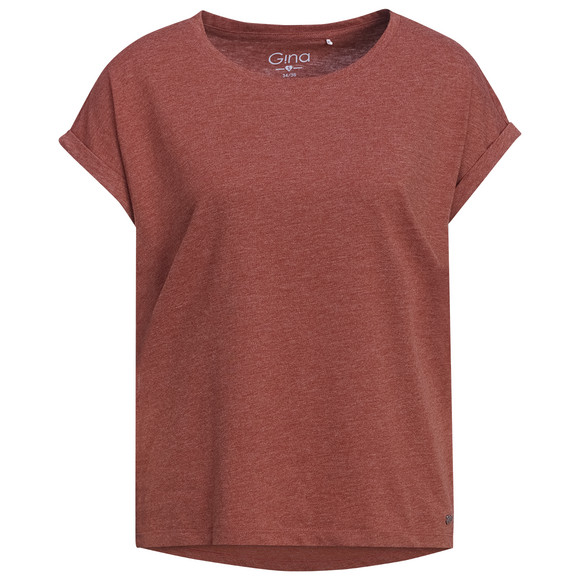 Damen T-Shirt im Basic-Look braun