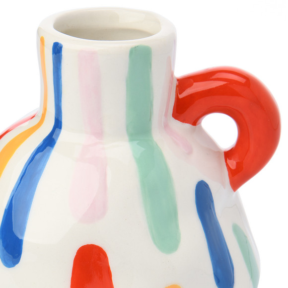 Vase mit bunten Streifen