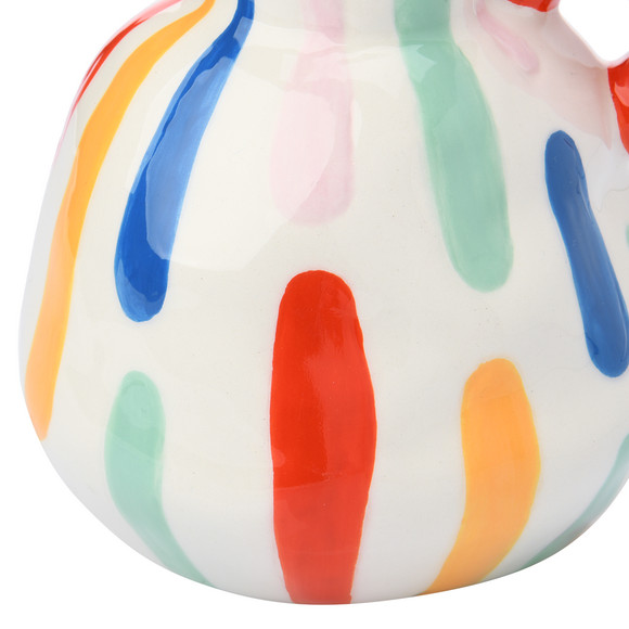 Vase mit bunten Streifen