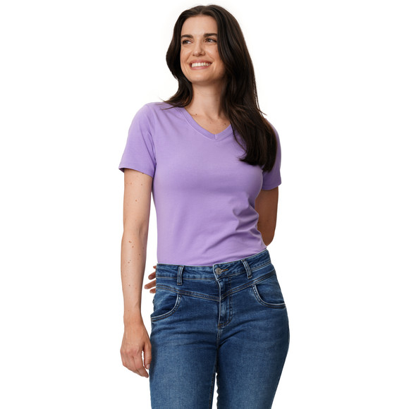 Damen T-Shirt mit V-Ausschnitt