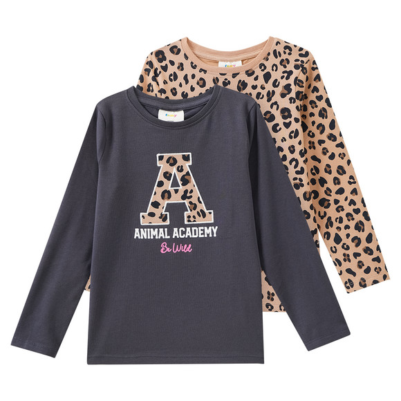 2 Mädchen Langarmshirts im Set