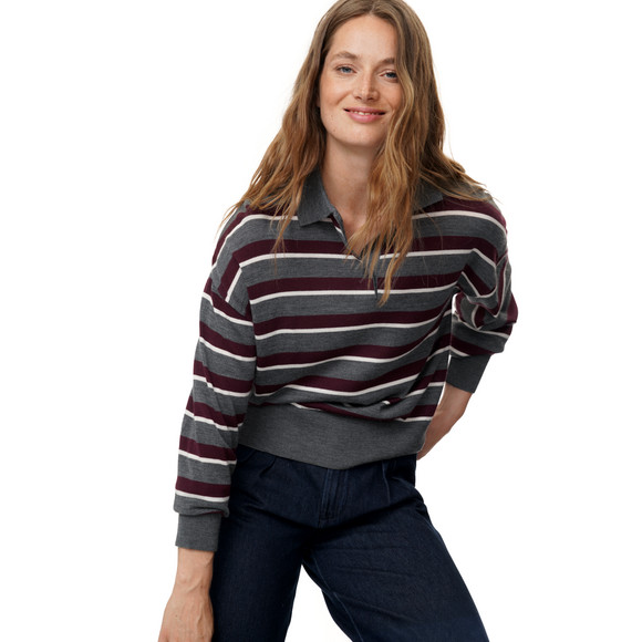 Damen Woll-Strickpullover mit Blockstreifen