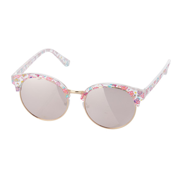 Mädchen Sonnenbrille mit Blumen-Motiven rosa / gold