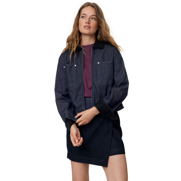 Damen Jeansjacke mit Cord-Kragen