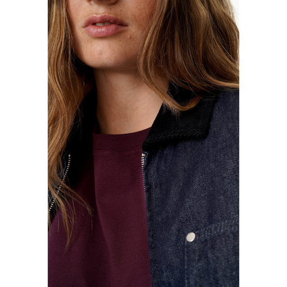 Damen Jeansjacke mit Cord-Kragen