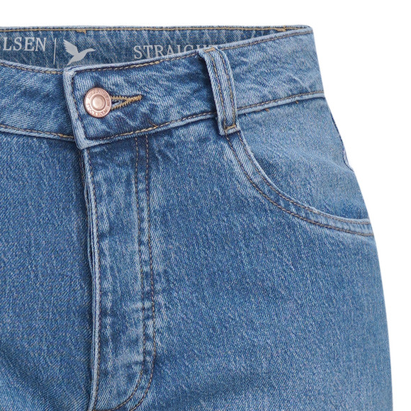 Damen Straight-Jeans mit weitem Bein