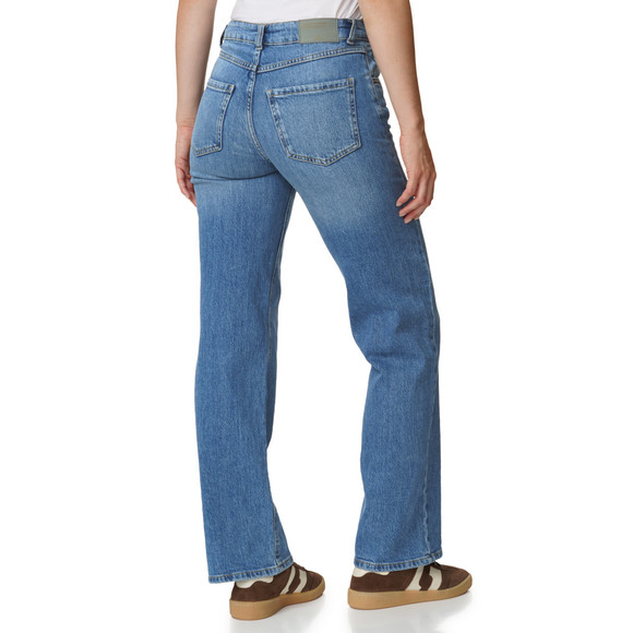 Damesjeans met rechte pasvorm en wijde pijpen
