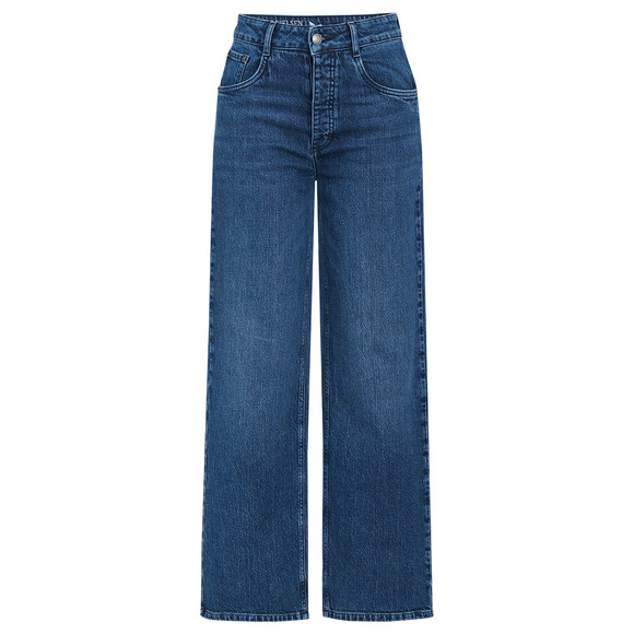 Damen Straight-Jeans mit weitem Bein