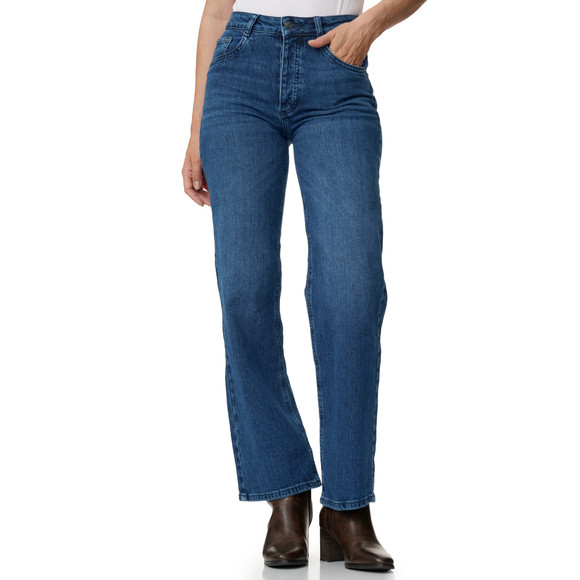 Damen Straight-Jeans mit weitem Bein