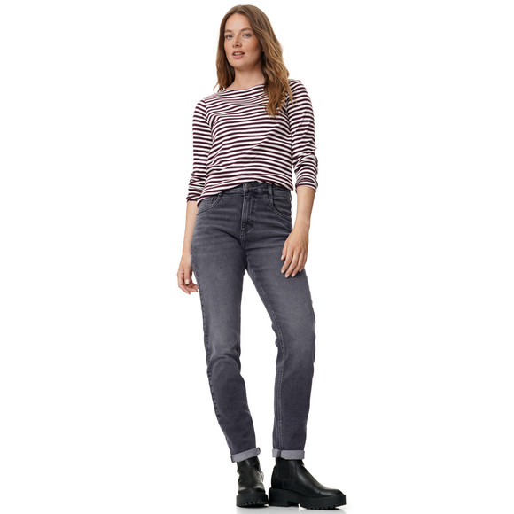 Damen Mom-Jeans mit Used-Waschung