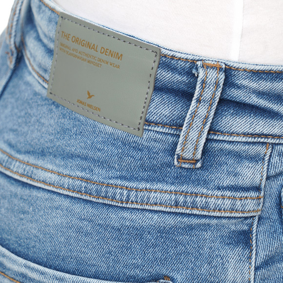 Dames mom-jeans met used-wassing