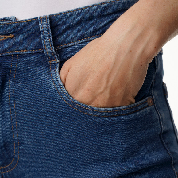 Damen Mom-Jeans mit Used-Waschung