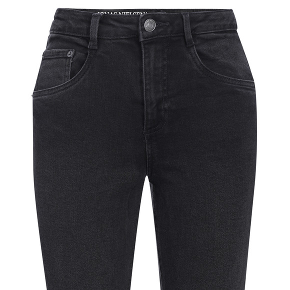 Damen Straight-Jeans mit Used-Waschung