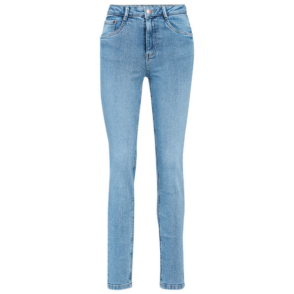 Damen Straight-Jeans mit Used-Waschung