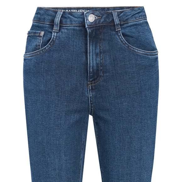 Damen Straight-Jeans mit Used-Waschung