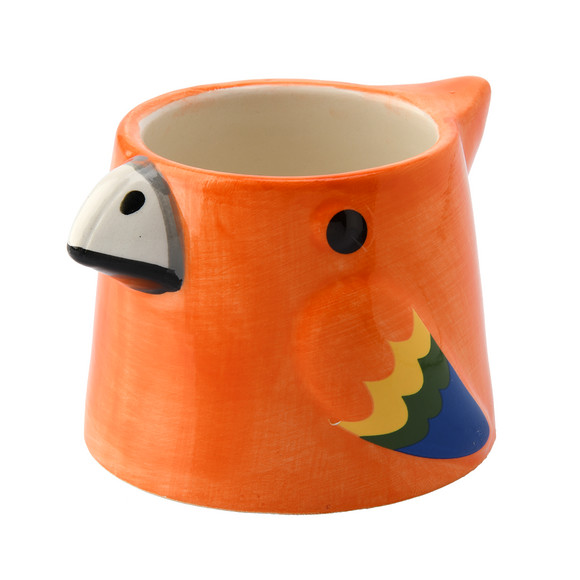 Kleiner Blumentopf Papagei orange