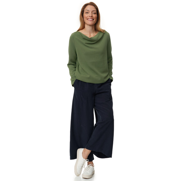Damen Sweatshirt mit Wasserfallkragen