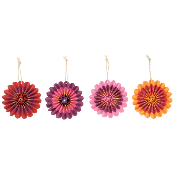 4 Papierblumen zum Aufhängen