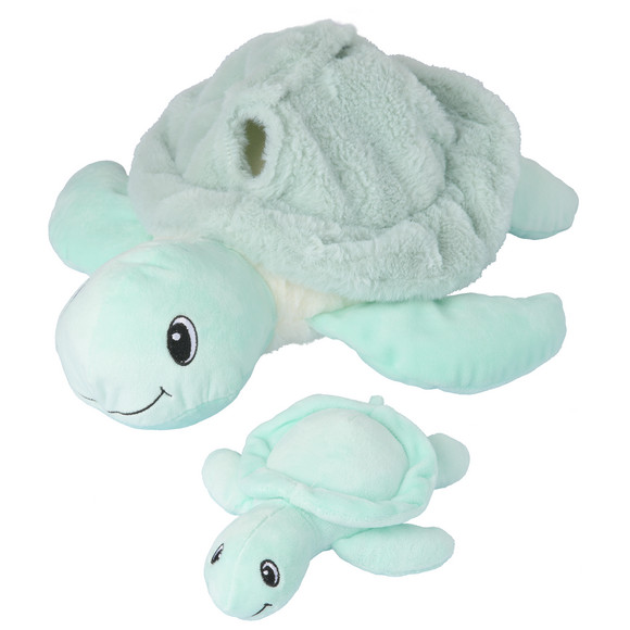Plüschtier Schildkröte mit Baby mintgrün