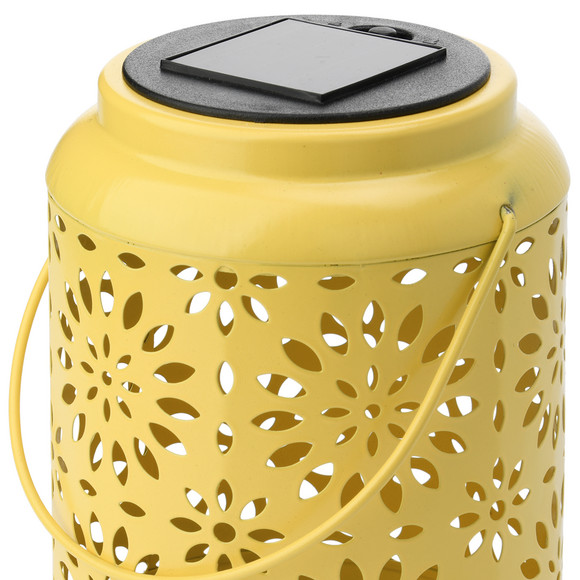 Solarlampe mit Blüten-Muster