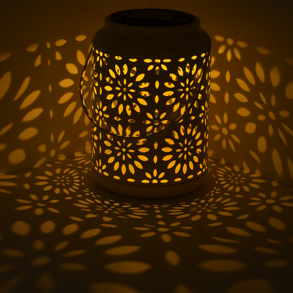 Solarlampe mit Blüten-Muster