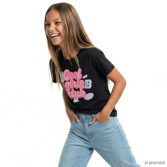 Mädchen T-Shirt mit Neon-Print