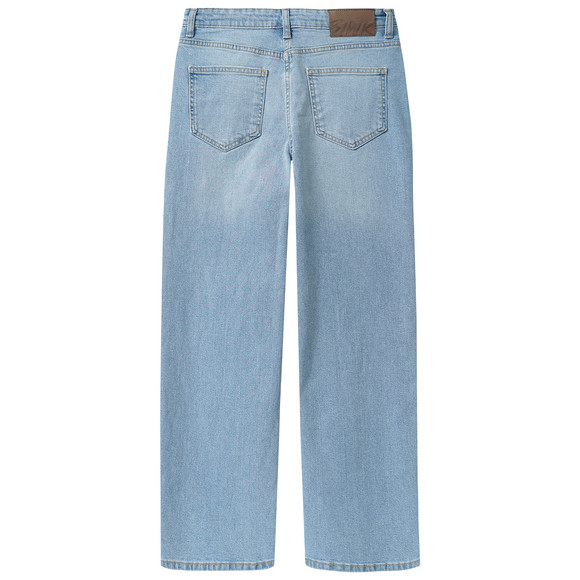 Mädchen Wide-Leg-Jeans mit verstellbarem Bund