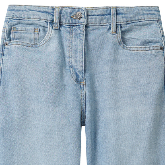 Mädchen Wide-Leg-Jeans mit verstellbarem Bund
