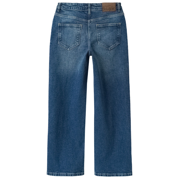 Mädchen Wide-Leg-Jeans mit verstellbarem Bund