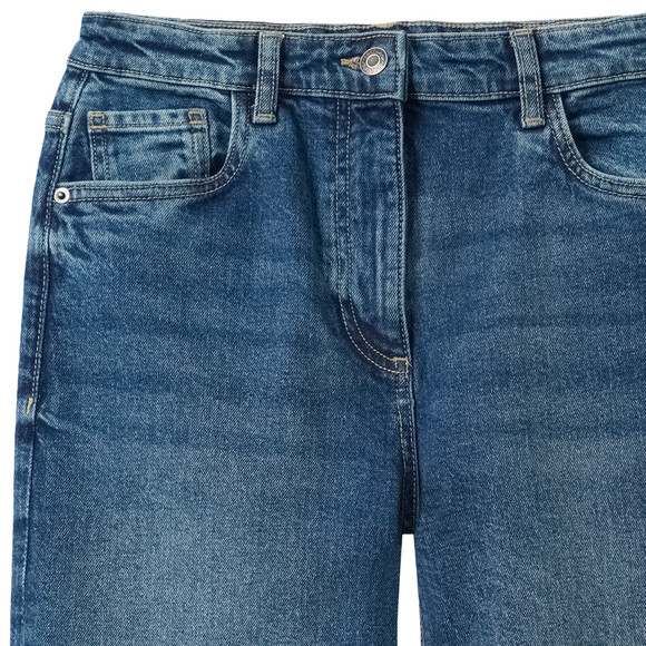 Mädchen Wide-Leg-Jeans mit verstellbarem Bund