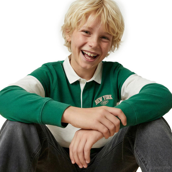 Jungen Poloshirt im College-Look