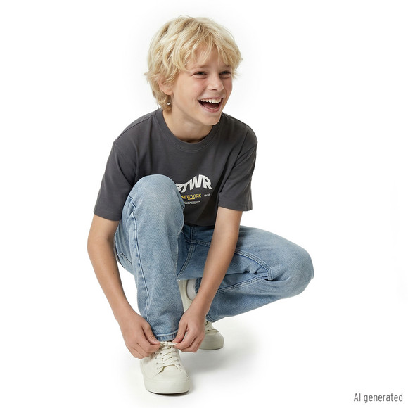 Jungen Straight-Jeans mit verstellbarem Bund