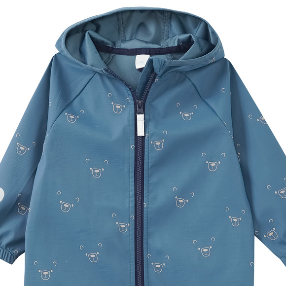 Baby Softshelloverall mit Bär-Allover