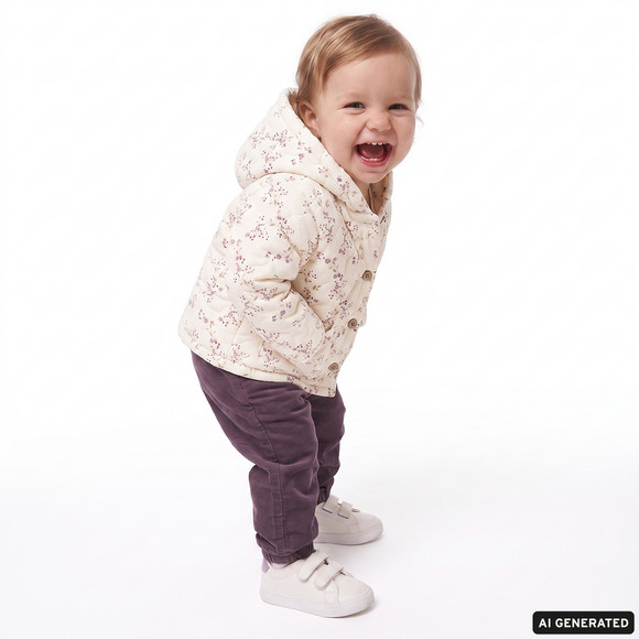 Baby Cordjacke mit Blümchen