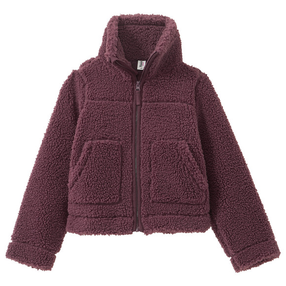 Mädchen Teddyjacke mit Kapuze