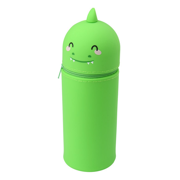 Stifteetui Dino aus Silikon grün