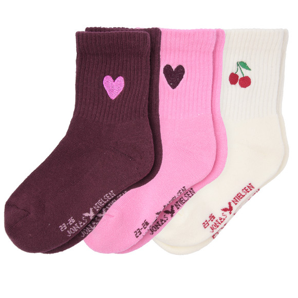 3 Paar Mädchen Socken mit Stickerei