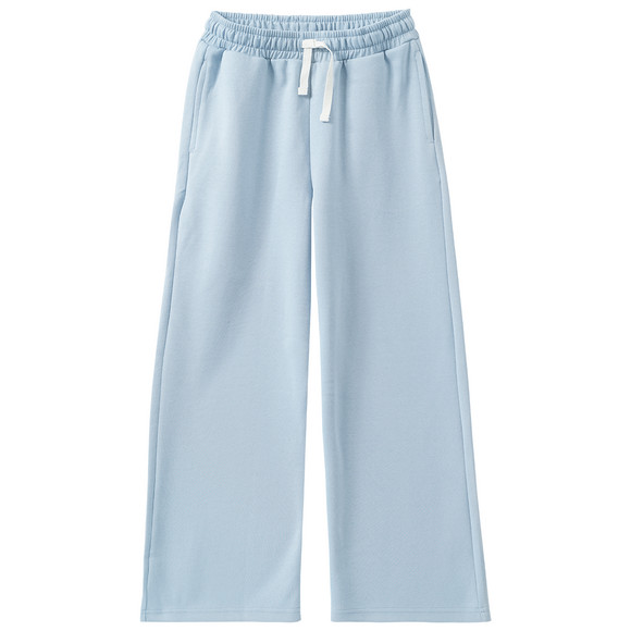 Joggingbroek voor meisjes met wijde pijpen lichtblauw