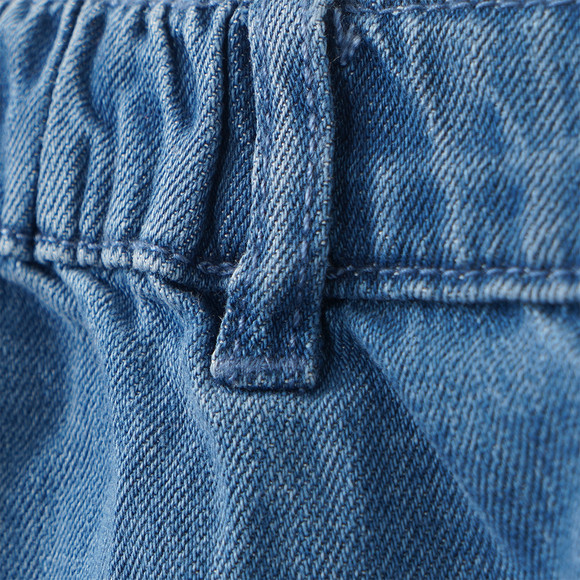 Mädchen Wide-Leg-Jeans mit Uesed-Waschung
