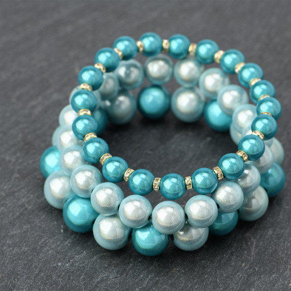 3 Damen Armbänder in Perlen-Form