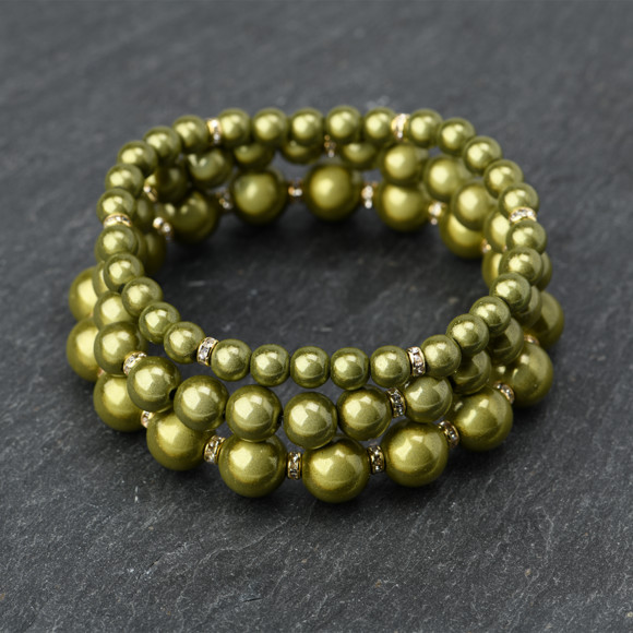 3 Damen Armbänder in Perlen-Form
