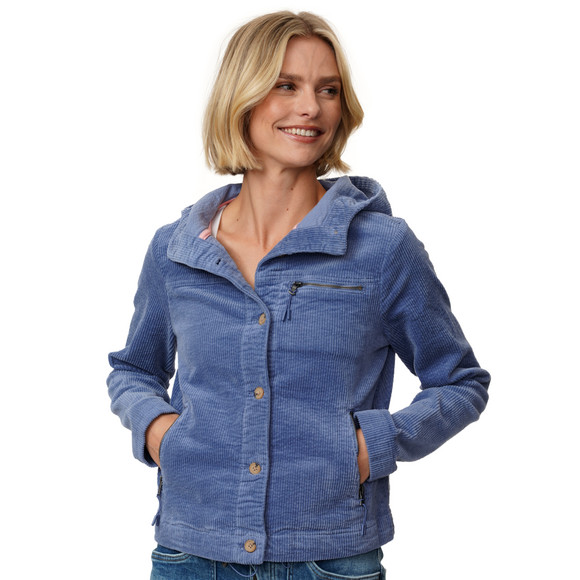 Damen Cordjacke mit Kapuze