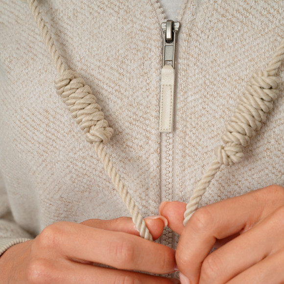 Damen Strickfleece-Jacke mit Kapuze