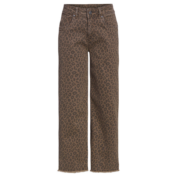Damen Wide-Leg-Jeans im Leo-Look