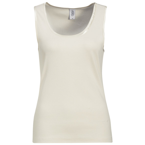 Damen Top aus Feinripp creme